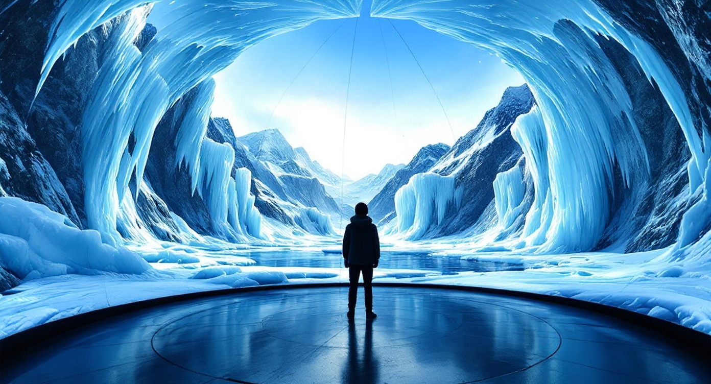 Walk-in LED dome, arctic scene