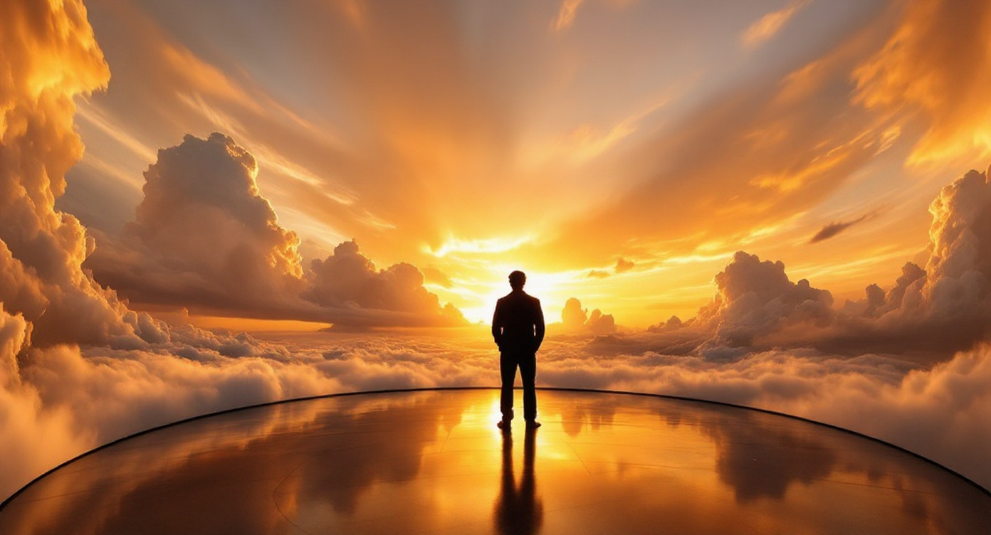 Walk-in LED dome, sunset scene